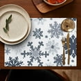 thumbnail image 4 of Christmas Placemats Set of 6, 12x17 Inch Waterproof Vinyl Mats - Wipeable Table Mats with Snowflake Deer Design for Holiday Dining Decor, 4 of 5