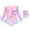 1-Pink11695, variant on Tiijoy Toddler Girls Swimsuit UPF 50 Cartoon Ruffle Long Sleeve Rash Guard Bathing Suit with Swim Cap, Sizes 3-14
