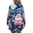 thumbnail image 4 of Women's Fall and Winter Fashion Casual Print Long Sleeve Mid-Length Cardigan Jacket, Christmas Theme for Holiday Season,Blue,4XL, 4 of 6