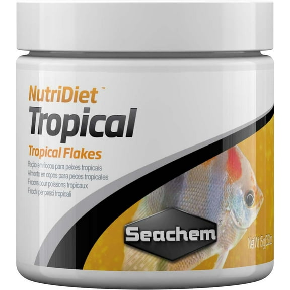 Seachem NutriDiet Tropical Flakes Probiotic Fish Food With GarlicGuard 15-Grams