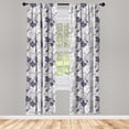 thumbnail image 3 of Ambesonne Vintage Curtains, Blooming Magnolia Buds, Pair of 28"x84", Dark Mauve Pale Grey, 3 of 5