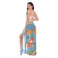 thumbnail image 3 of FORMRS Womens Long Sarong Beach Wrap Semi-Sheer Bikini Skirt Bathing Swimsuit Cover Up, Art Goldfish, 3 of 7