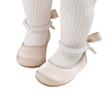 HAYIMI Baby Girls First Walking Sandals Soft Sole Shoes With Pearl For Fall Dance Comfort Casual Summer Holiday Travel Outdoor Solid Color Child Footwear