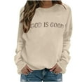 thumbnail image 4 of Under 10 dollars! Women's Oversized Sweatshirt Embroidery Casual Long Sleeve Fleece Pullover Tops, 4 of 4