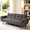 Dark Gray, variant on Gewnee Mid-Century Modern Dark Gray Sofa - Solid Eucalyptus Wood Frame, 500 lbs Capacity, S-Shaped Springs for Apartments, Living Rooms, Studies