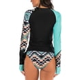 thumbnail image 3 of Women Rash Guard with String Bikini Two Piece Swimsuits Long Sleeve Bathing Suit, 3 of 7