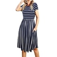 thumbnail image 1 of Vestido Simier Fariry, modesto, de negocios, casual, para mujer, azul marino, talla M, 1 of 6