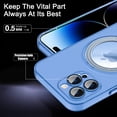 thumbnail image 3 of for iPhone 14 Pro Case, Magnetic with Stand Ring, [Compatible with Magsafe] [Camera Protection] MIL-Grade Shockproof with Matte Hard Back, Full Protective Holder Case for 14 Pro-Blue, 3 of 14