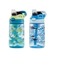 thumbnail image 4 of Contigo Aubrey Kids Water Bottle, 2-Pack, 14oz, Dinos & Sharks, Spill-Proof Lid, Dishwasher Safe, Blue & Green, 4 of 6