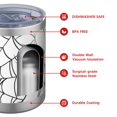 thumbnail image 4 of 12oz Tumblers Black Halloween Spider Webs Vacuum Insulated Stainless Steel Travel Tumbler Cups Mug with Lid and Straw for Beer,Coffee,Beverages with Cleaning Brush for Cold & Hot Drinks, 4 of 5