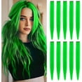 thumbnail image 1 of LAICAIW Rallonges de Cheveux Colorées de 22 Pouces, Postiche Lisse, Mèches de Fête Multicolores à Clipser, Rallonges de Cheveux Synthétiques (10 Pcs Vert), 1 of 6