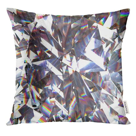 STOAG Colorful Refraction Layered Triangular Macro Diamond Crystal Shapes 3D Rendering Model Color Glass Throw Pillowcase Cushion Case Cover 16x16