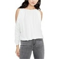 thumbnail image 2 of Rachel Roy Womens Cold Shoulder Knit Blouse, White, X-Small, 2 of 2