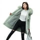 thumbnail image 3 of Chaqueta de mujer de algodón de longitud media a larga con cuello de piel grande y chaqueta de algodón afelpado, chaqueta de algodón con plumón, 3 of 6