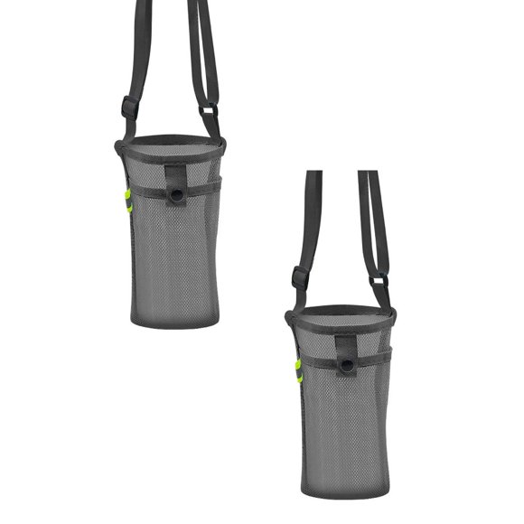 Water Bottle Holder with Adjustable Strap - Mesh Water Bottle Bag Carrier, Premium Insulated Carrier Bag with Pocket for Hiking, Gym, Camping & Travel, Lightweight & Easy Clean Water Bottle Bag