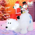 thumbnail image 5 of Costway 6 Ft Christmas Inflatable Animated Santa Penguin & Snowman Riding Polar Bear, 5 of 10
