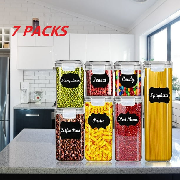 7Pack Airtight Food Storage Containers for Kitchen Pantry Organization