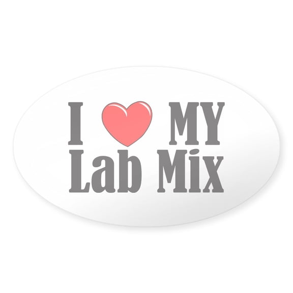 CafePress - I Love My Lab Mix - Sticker (Oval)