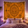 thumbnail image 2 of Line Circular Mandala with Silhouette Person Seated, Serene Boho for Boho Decor Lovers, Aesthetic Wall Decor, Mother'S Day Gift, Tapestry Wall Hanging for Dorm and Living Room, 2 of 7