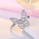 thumbnail image 1 of Anillo de zirconia cúbica con mariposa fresca y misteriosa a la moda, anillo exterior giratorio, regalo maravilloso Wmkox8yii shlkj1069, 1 of 1