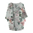 thumbnail image 7 of Women's Casual J Fashion Print Lightweight And Comfortable Beach Vacation Chiffon Cardigan Sun Cardigan Travel Clothes Sun Shirt Women, 7 of 7