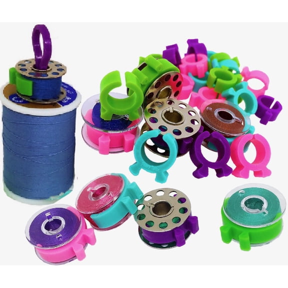 50Pcs bobbin clips spool huggers for Sewing machines thread Organizing. The bobbin clamps, peels thread huggers are sewing kit organizer to avoid unwinding Thread Tails.