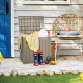 thumbnail image 4 of 31 Gallon Brown Resin Wood Look Outdoor Storage Deck Box with Lockable Lid, 4 of 7