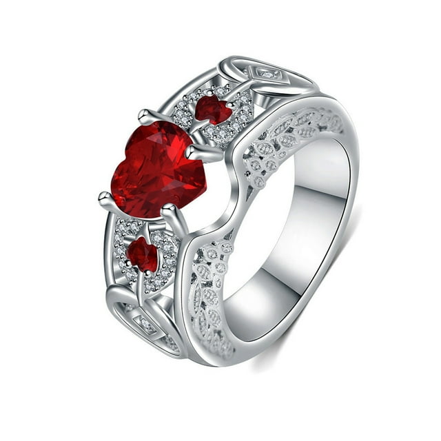 Engagement Ring Fashionable Heart Shape Proposal Ring Wedding Ring for Ladies and Girls