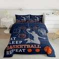 thumbnail image 2 of Castle Fairy Female Men Eat Sleep Basketball 3 Pieces Queen Comforter Set,Sport Gaming Ultra Soft Bedding Sets,Ball Game Bedding Comforter Set Breathable,Super Cozy Room Decor,Reversible, 2 of 8
