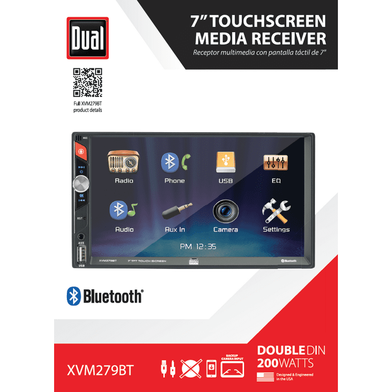 Dual Electronics 7 inch Multimedia Audio Touchscreen Radio, Double