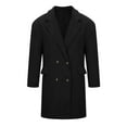 thumbnail image 6 of jsaierl Women's Basic Essential Double Breasted Mid-Long Wool Blend Pea Coat Trench Jacket Winter Apparel, 6 of 9
