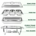 thumbnail image 5 of PRIJESSE 8 Pack Chafing Dish Rectangular Full pan×4+Half pan×2+1/3 pan×2 Chafers Stainless Steel Catering Buffet Warmer Set for Parties,Events,Wedding,Dinner, 5 of 9