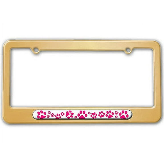 Paw Prints - Hot Pink License Plate Frame