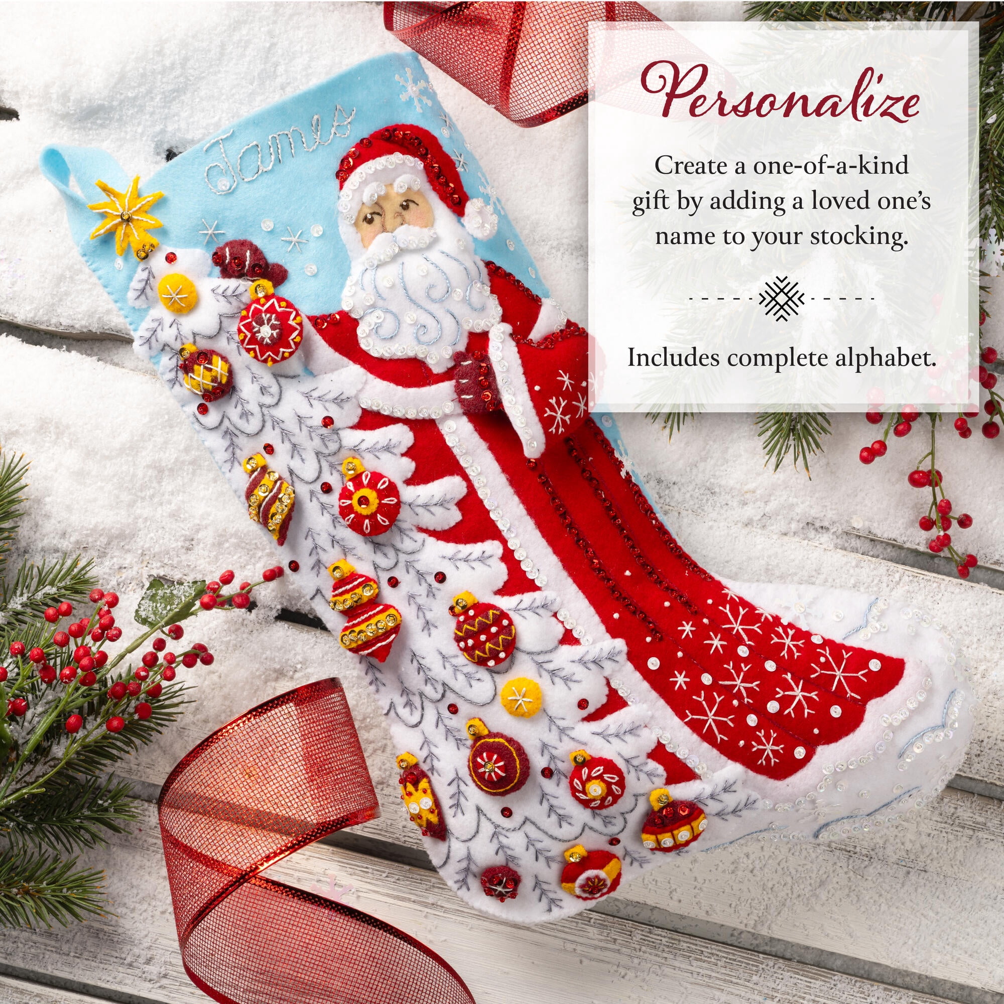 Bucilla Snowy St. Nick 18 in Multicolor Felt Stocking Kit