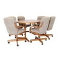 thumbnail image 6 of Caster Chair Company 7-Piece 42x[42/60] Caster Dining Set Wood Edge Laminate Table Top & Stone Chairs, 6 of 17