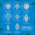 thumbnail image 5 of 32 piezas de dijes de hojas de árbol de 8 estilos, colgantes de hoja de monstera de latón con filigrana grabada, dijes de filigrana de hoja de arce, 5 of 5