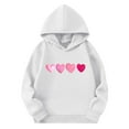 thumbnail image 2 of Eltusu Girls Valentines Hoodies, Comfort Loose Fit Heart Graphic Long Sleeve Pullover Sweatshirts White Size 11-12 T, 2 of 4
