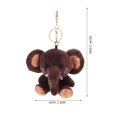thumbnail image 4 of Felpa elefante muñeca llavero colgantes muñeca llavero adorno colgante para bolso llave de coche (café oscuro), 4 of 5