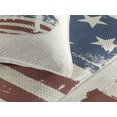thumbnail image 3 of Ambesonne Vintage Quilted Coverlet 3 Pcs, American Flag Football, King Size, Cream Blue Red, 3 of 4