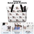 thumbnail image 2 of Tote Bag for Women - Cartoon Pug Dog Shoulder Bag - Large Utility Work Duffle Bag with Zipper Handbag for Travel, Work, Sprots, 2 of 5