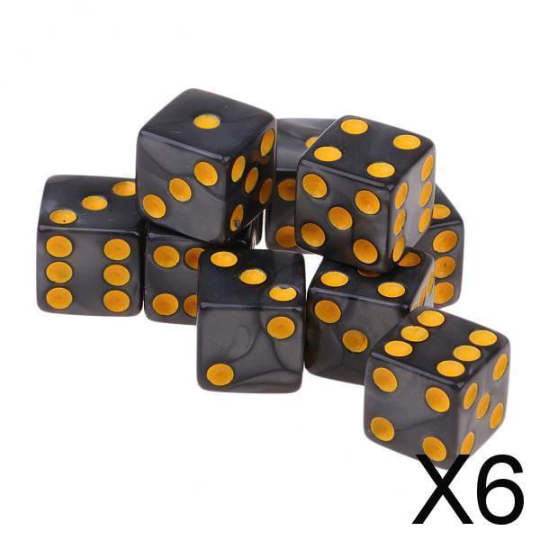 Paquete de 10 dados cuadrados D6 de seis caras Baoblaze 10 piezas para mazmorras y dragones