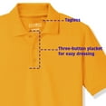 thumbnail image 4 of Educated Uniforms Boys 4-20 Short Sleeve Pique Polo Shirt Gold 8, 4 of 5