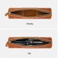 thumbnail image 5 of ABPETE Genuine Leather Pencil Case, Full-Grain Cowhide Leather Pouch, Small Pencil Pouch for Men, Vintage Pen Bag for Adults, Stationery Organizer Case for Work & Travel-Cylinder-Brown, 5 of 15