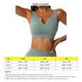 thumbnail image 4 of Sujetador de yoga sin costuras con tiras elástico en forma de U acanalado con copas extraíbles para correr azul gris M, 4 of 5