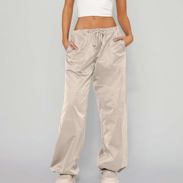 Cargo Sweatpants for Women Low Rise Baggy Wide Leg Pants 2023 Summer Track  Trousers Elastic Waist Joggers Streetwear 