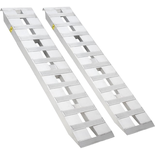 Yiwa Aluminum Loading Ramps, 2 Pack Heavy Duty with 6000 lbs Capacity, Top Hook Ends, Anti-Slip Surface, Tip-Proof Design for ATV, UTV, Motorcycle, Truck, Tractor, Shed and Trailer
