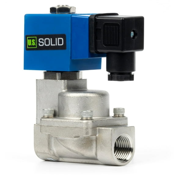U.S. Solid High Pressure Electric Solenoid Valve 20-100 bar DC 24V Stainless Steel 1/2 inch