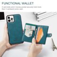 thumbnail image 6 of For Apple iPhone 12 Pro Max Case 5G, Wallet with Detachable Magnetic Card Pockets,fit Car Mount, 2 in 1 Durable PU Leather Money Card Sleeve Kickstand Shockproof Protection Back Flip Cover - Blue, 6 of 18