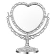 thumbnail image 1 of Retro Heart Shape Makeup Mirror for Dresser Vanity Desktop Bathroom Bedroom, 1 of 6