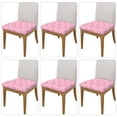 thumbnail image 2 of Gaeub Pink Bows Square Chair Seat Covers, Stretch Fitted Printed Chair Seat Cushion Cover for Kitchen, Office-Six Piece, 2 of 7